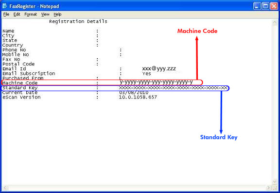 eScan register