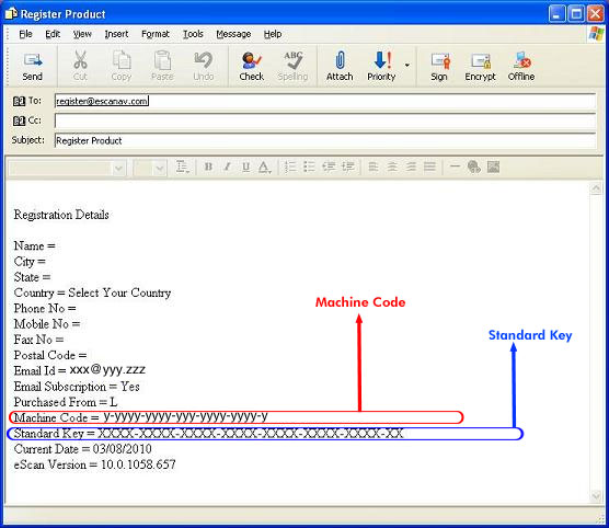 eScan register