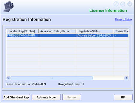 eScan register