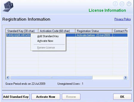 eScan register