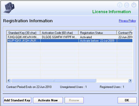 eScan Registration