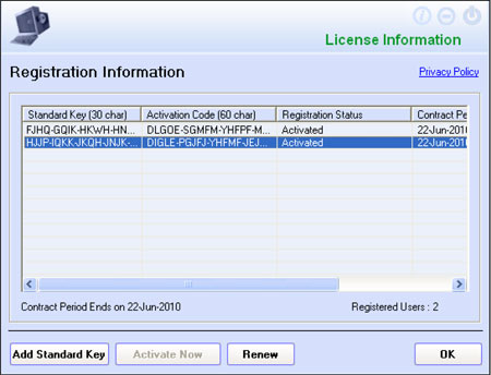 eScan Registration