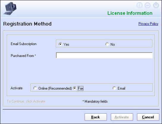eScan Registration