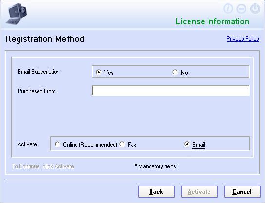 eScan Registration