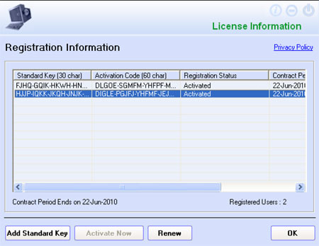 eScan Registration