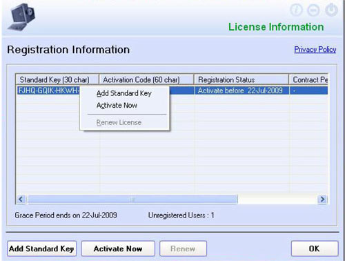eScan register