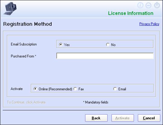 eScan register